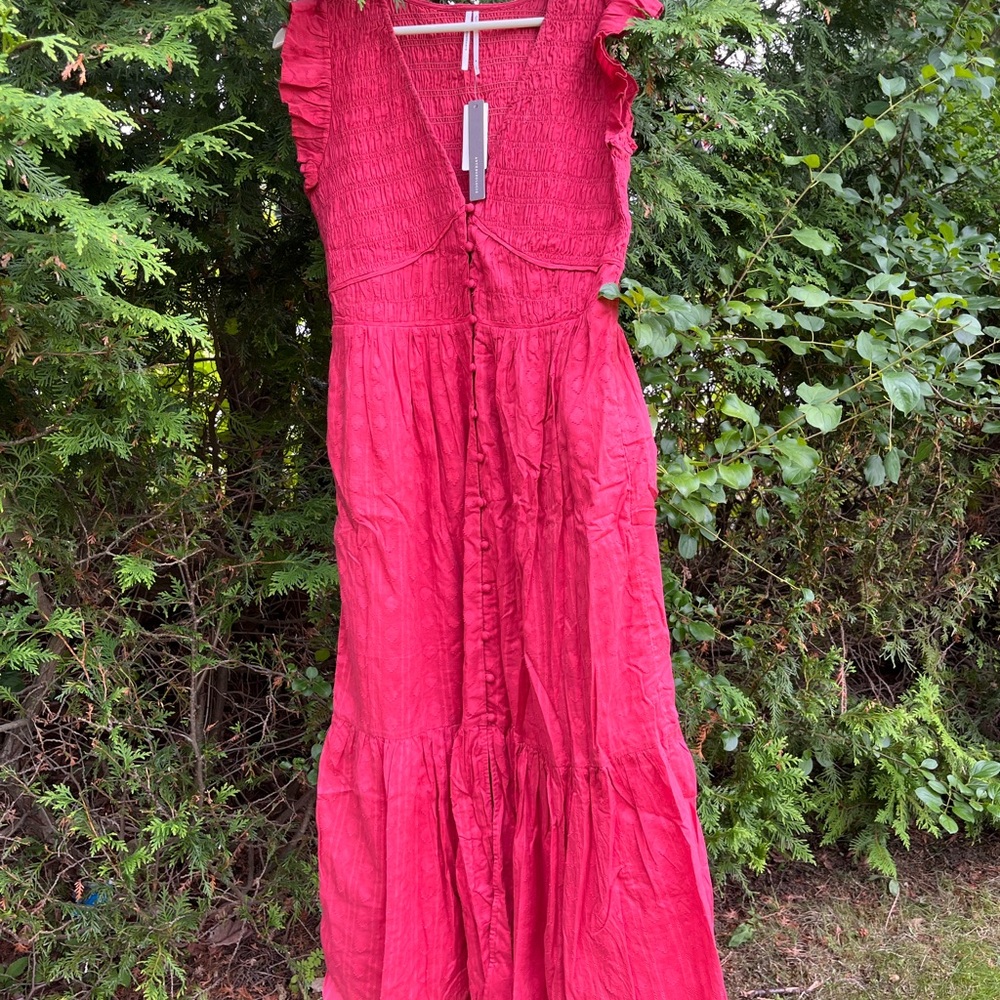 Anthropologie Vibrant Red Maxi Dress - Picture 6 of 6